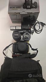 canon eos 2000d EF-S 18-55mm + ef 50mm + accessori