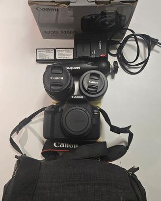 canon eos 2000d EF-S 18-55mm + ef 50mm + accessori
