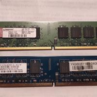 Coppia RAM 2GB (1GB+1GB) DDR2 667MHz PC2-5300 Desk