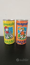 Coppia lattine vintage CAN-D-POP Lemonade & Orange