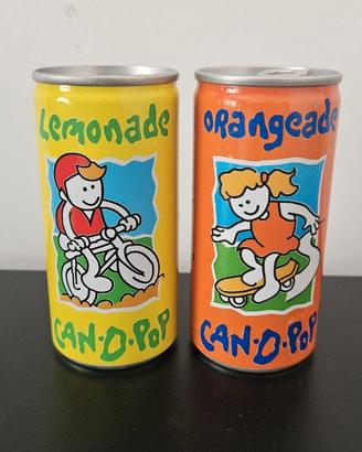 Coppia lattine vintage CAN-D-POP Lemonade & Orange