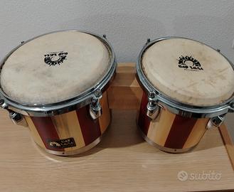 Doppio tamburo bongo in legno
