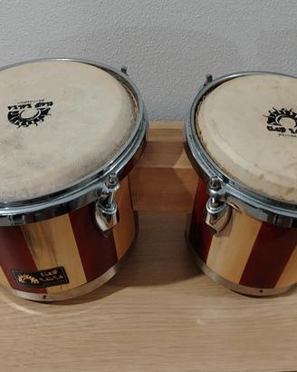 Doppio tamburo bongo in legno