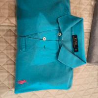 Polo a mezza manica turchese Ralph Lauren