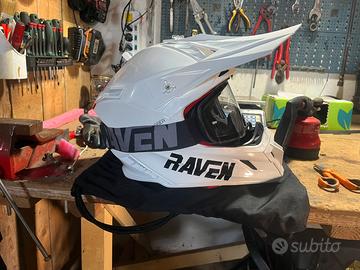 Casco motocross+ mascherina