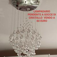 LAMPADARIO PENDENTE GOCCE DI CRISTALLO
