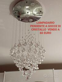 LAMPADARIO PENDENTE GOCCE DI CRISTALLO