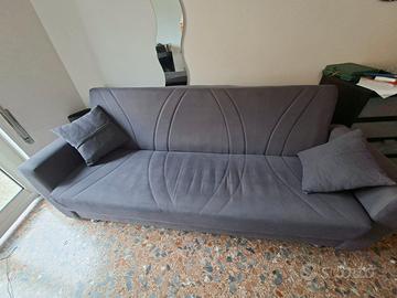 Divano letto Moderno 3 Posti in Tessuto Grigio