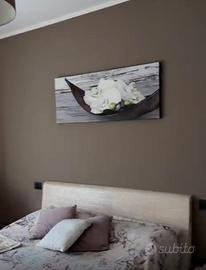 Quadro Orchidee Bianche su Legno