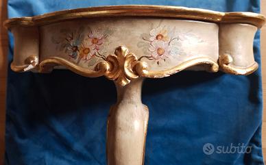 Mensola consolle con piano in marmo e cassetto