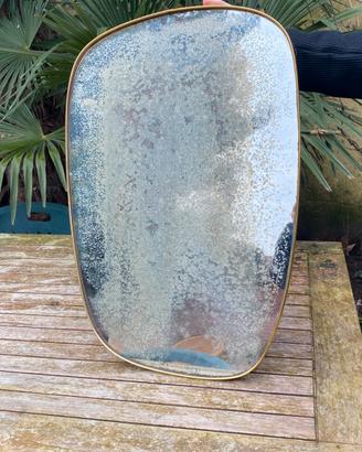 Specchio vintage con cornice in ottone