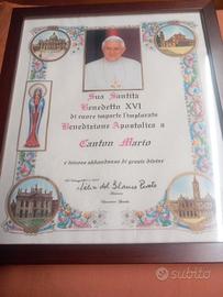  Benedizione Apostolica originale di Papa Be