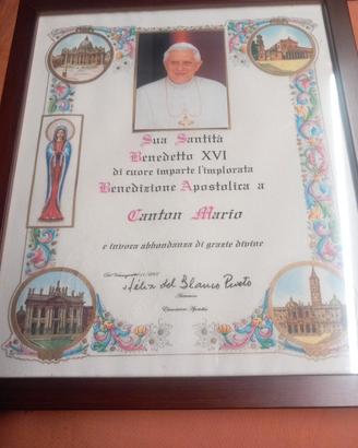  Benedizione Apostolica originale di Papa Be