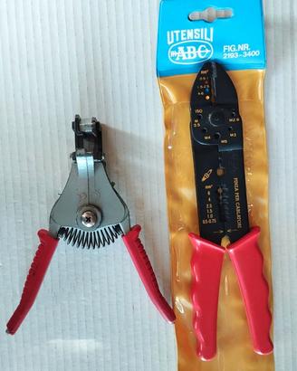 Set 2 Pinze Spelacavi e Crimpatrice Utensili ABC 