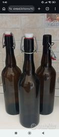 4 bottiglie in vetro scuro da 750 ml