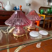 Coppia di lampade da tavolo fungo vintage