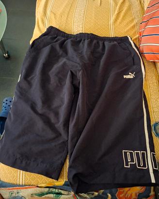 combo pantaloncino puma, canotta da corsa asics