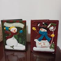 2 Tealight holder christmas snowman yankee candle 
