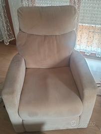 Coppia Poltrone Relax Alzapersona in Tessuto 