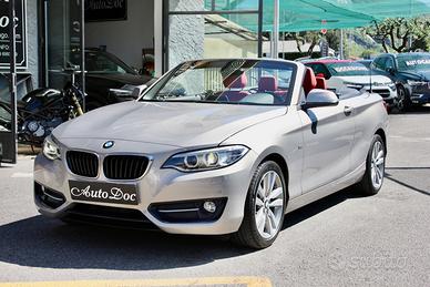 BMW 218i Cabrio Sport Line 135 CV – Pelle Rossa, N