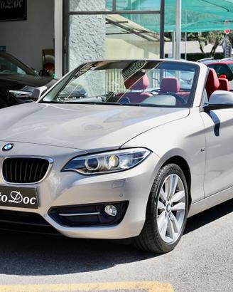 BMW 218i Cabrio Sport Line 135 CV – Pelle Rossa, N