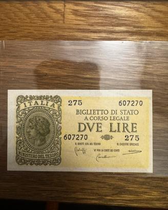 2 Lire Italia Laureata 23/11/1944