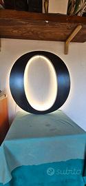 INSEGNA LUMINOSA VINTAGE LETTERA "O" LAMPADA