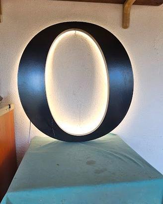INSEGNA LUMINOSA VINTAGE LETTERA "O" LAMPADA
