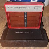 Portafoglio vero Pelle Italiana PERRY ELLIS marca