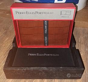 Portafoglio vero Pelle Italiana PERRY ELLIS marca