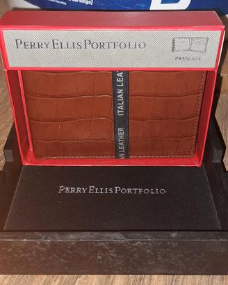 Portafoglio vero Pelle Italiana PERRY ELLIS marca