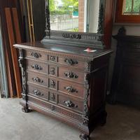 Comò con specchio, di fine 800-inizio 900