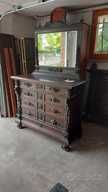 Comò con specchio, di fine 800-inizio 900