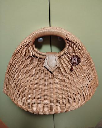 Borsa rigida in rattan