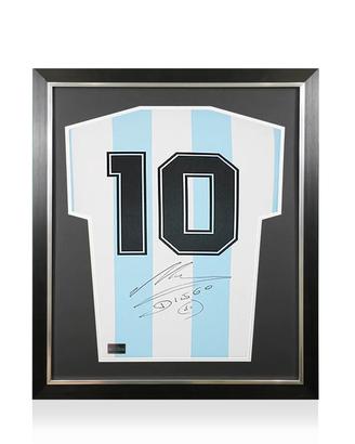 Autografo Diego Maradona Maglia 1986 cornice Icons