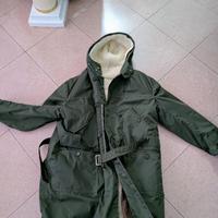 Parka verde militare uomo con imbottitura removibi