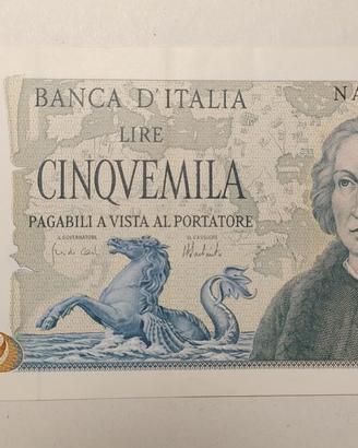 banconota 5000 lire Colombo