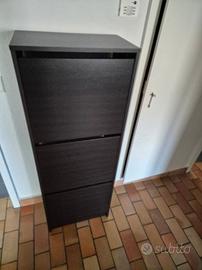 Scarpiera nera 3 scomparti