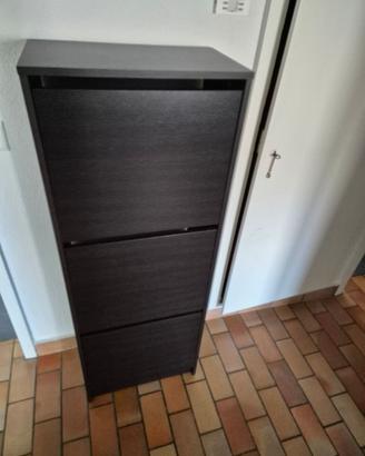 Scarpiera nera 3 scomparti