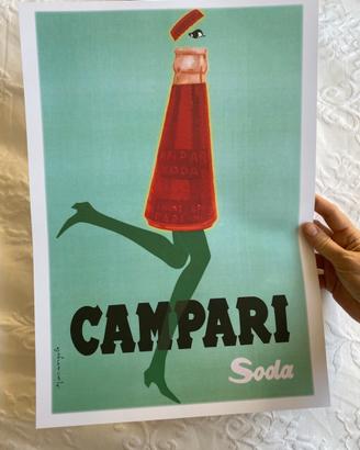 Poster quadro stampa bitter Campari soda marangolo