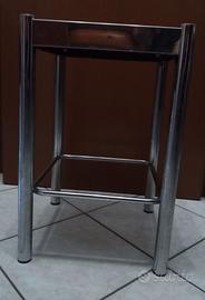 Sgabello anni '80 in metallo e corda