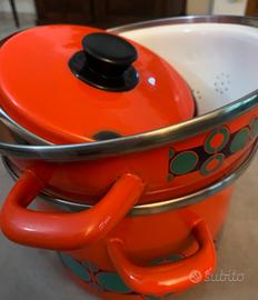 Set pentole smaltate Krups rosse vintage