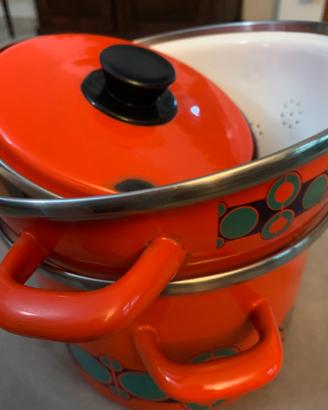Set pentole smaltate Krups rosse vintage