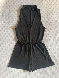 Tuta Playsuit Elegante Bershka – S – Nero