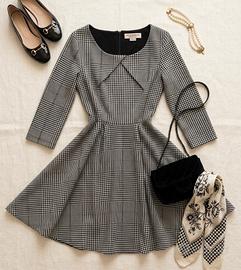 Vestito Rinascimento Bon Ton Pied-de-Poule 