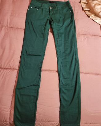 pantaloni donna verde scuro 