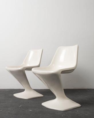 Coppia sedie in vetroresina anni 60