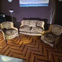 SET DA SALOTTO EPOCA  IN NOCE E PAGLIA DI VIENNA