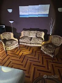 SET DA SALOTTO EPOCA  IN NOCE E PAGLIA DI VIENNA