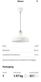 Lampadario Ikea Ranarp bianco ancora imballato